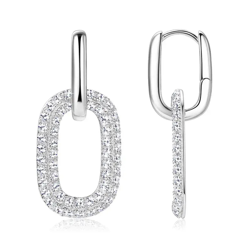 2.16 Carat Moissanite 925 Sterling Silver Earrings.
