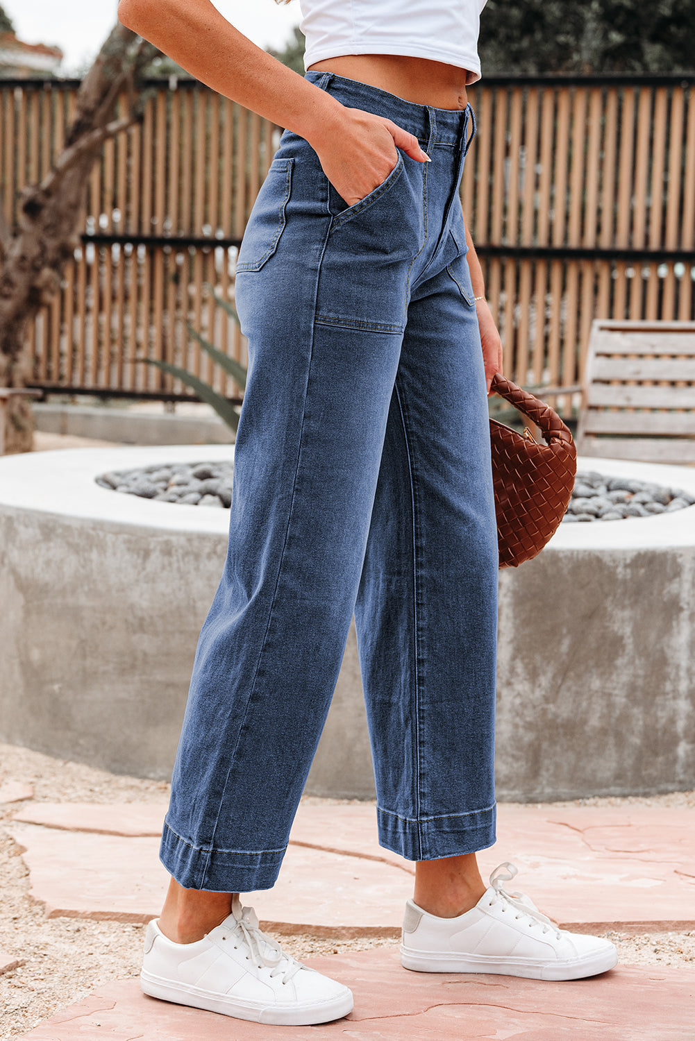 Ashleigh Blue Cropped High Rise Wide Leg Jeans Dear-Lover Dropshipping