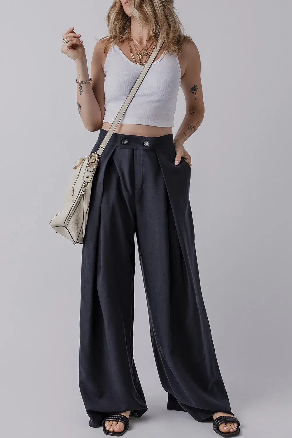 Wide Leg Pants with Pockets.