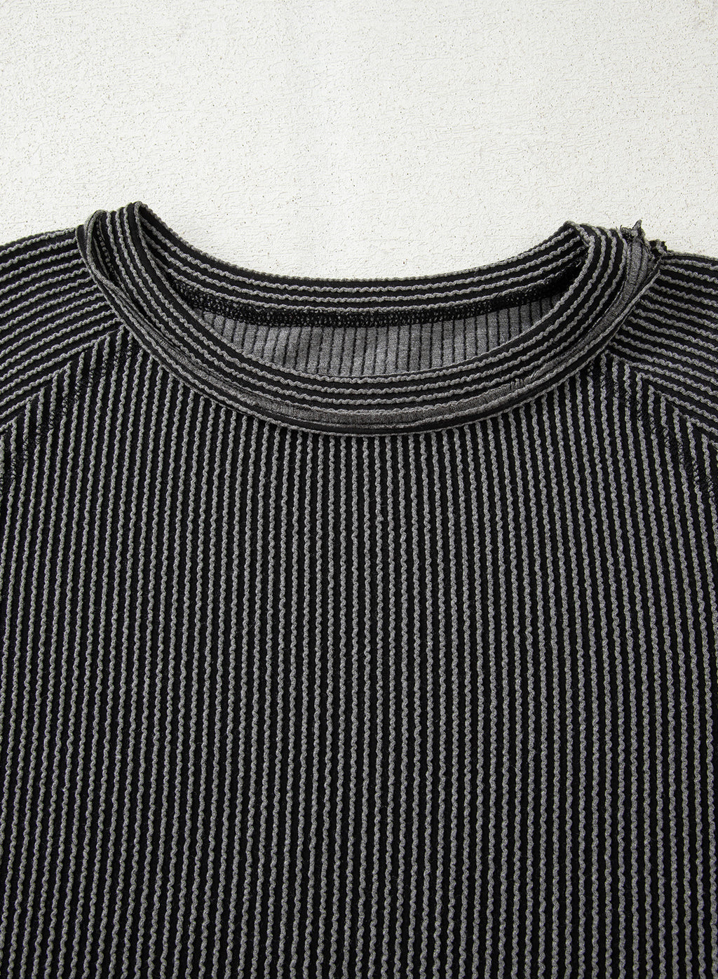 Dark Grey Corded Lantern Sleeve Top High Waist Ruffled Mini Skirt Set Dear-Lover Dropshipping