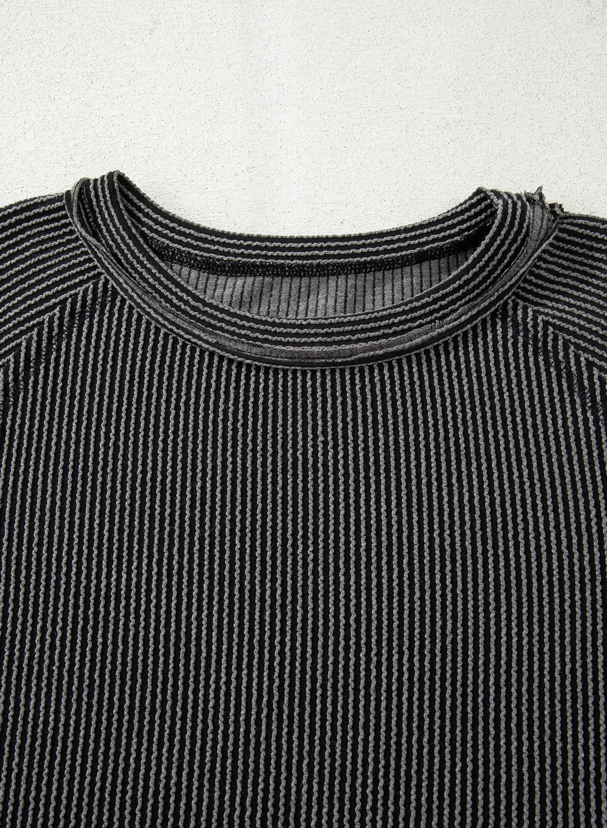 Dark Grey Corded Lantern Sleeve Top High Waist Ruffled Mini Skirt Set Dear-Lover Dropshipping