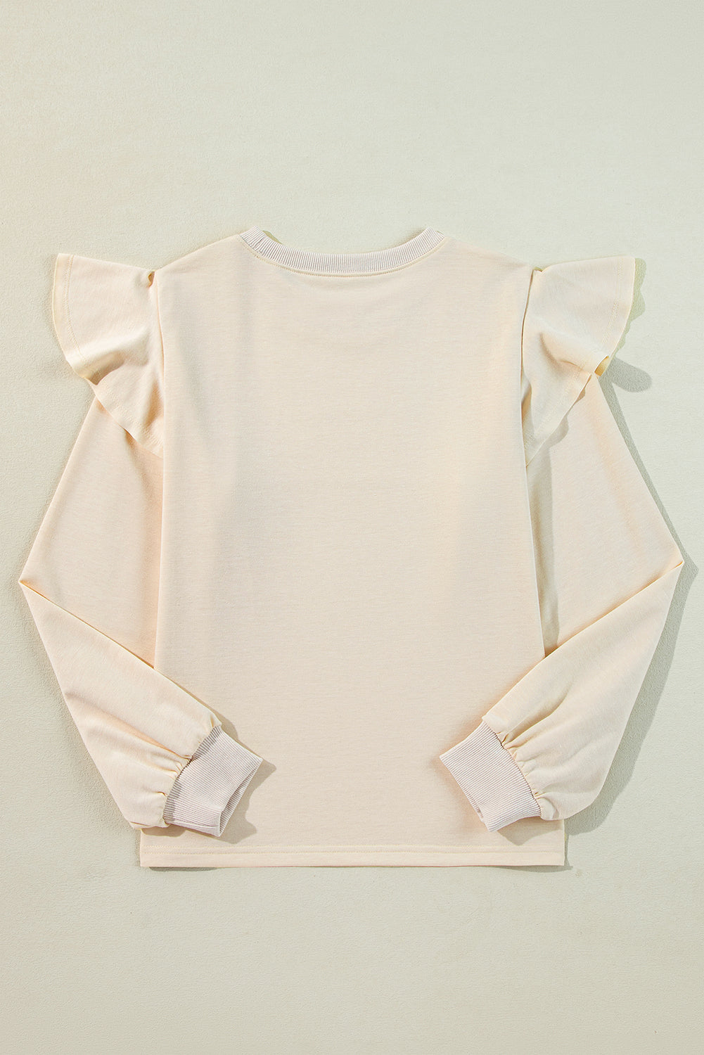 Jet Stream Solid Color Ruffled Shoulder Long Sleeve Blouse Dear-Lover Dropshipping