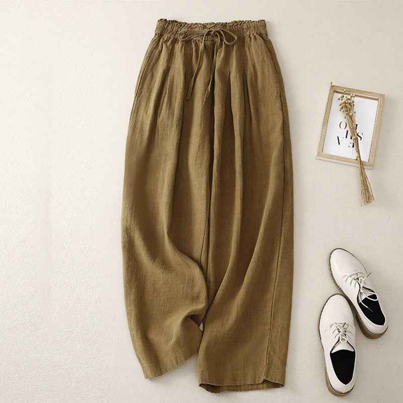Casual Relaxed-fit Figure-flattering Straight-leg Trousers