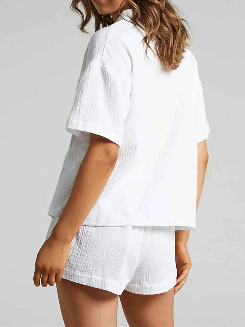 Button Up Shirt and Shorts Set