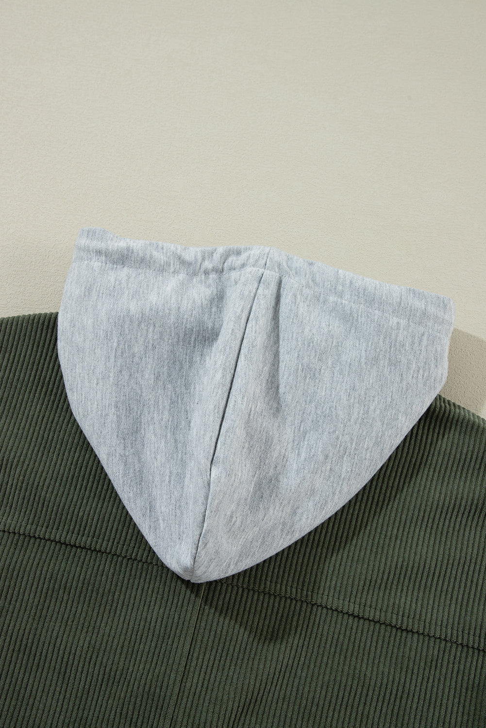 Jungle Green Oversized Corduroy Contrast Hooded Shacket Dear-Lover Dropshipping