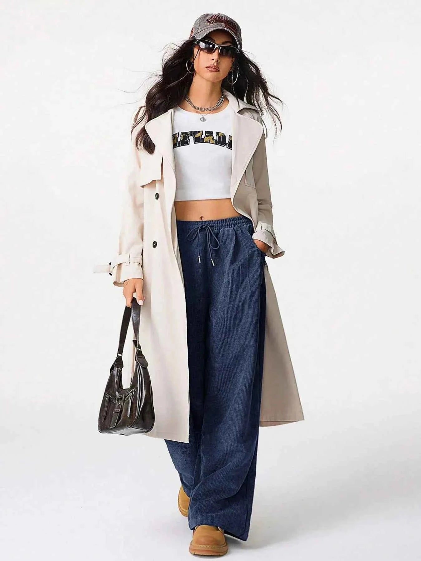 Wide Leg Drawstring Pants