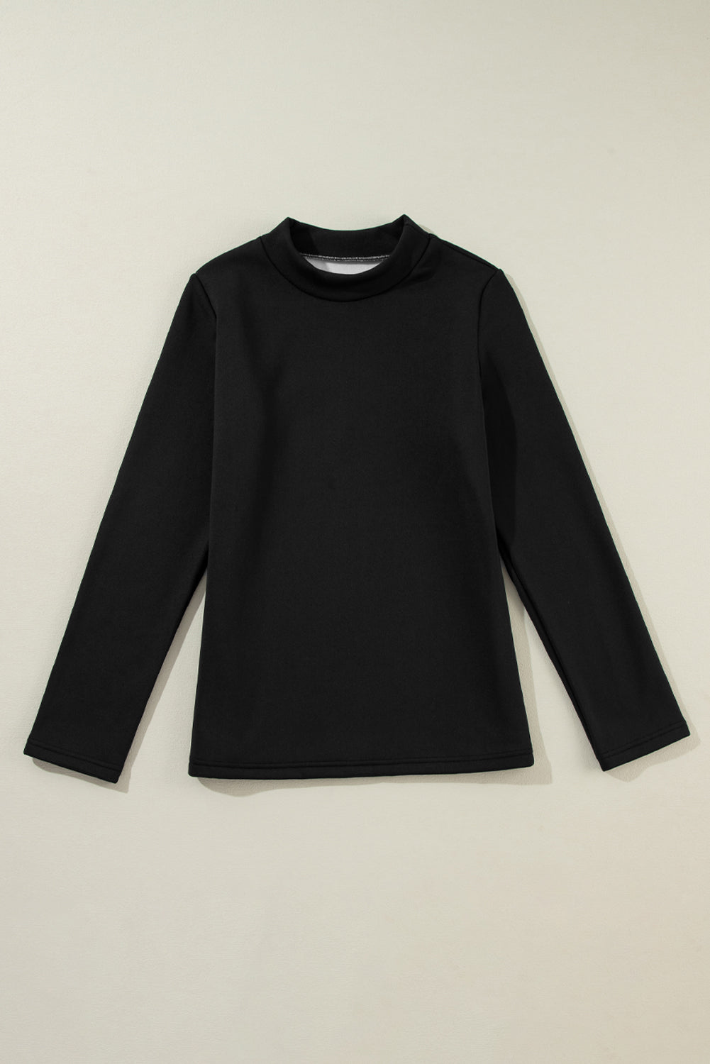 Black Mock Neck Thermal Lined Long Sleeve Tee Dear-Lover Dropshipping