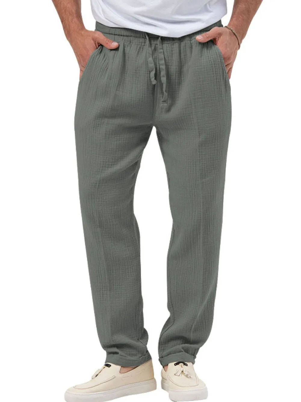 Men's Plus Size Drawstring Texture Pants.