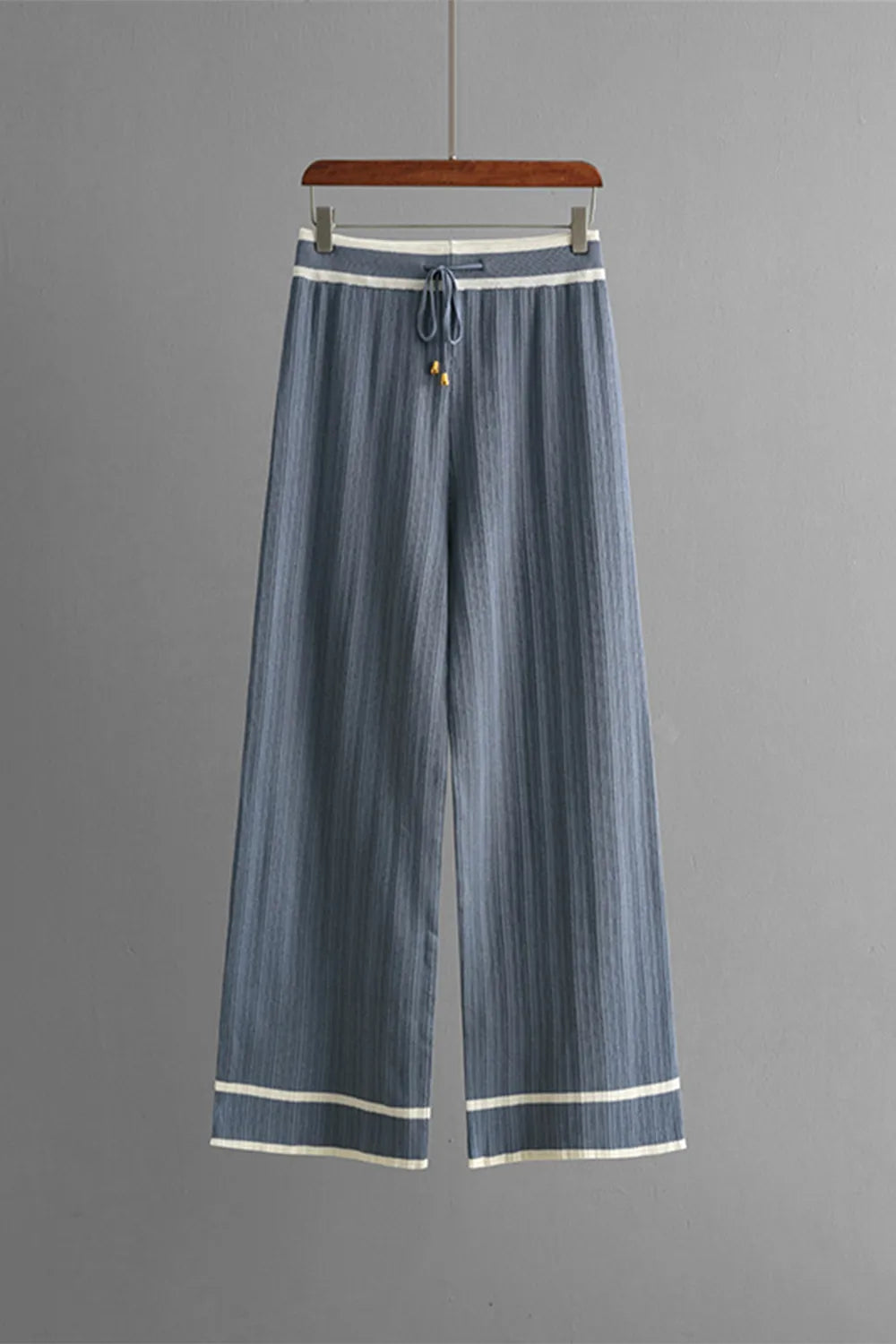 Top and Drawstring Pants Sweater Set.