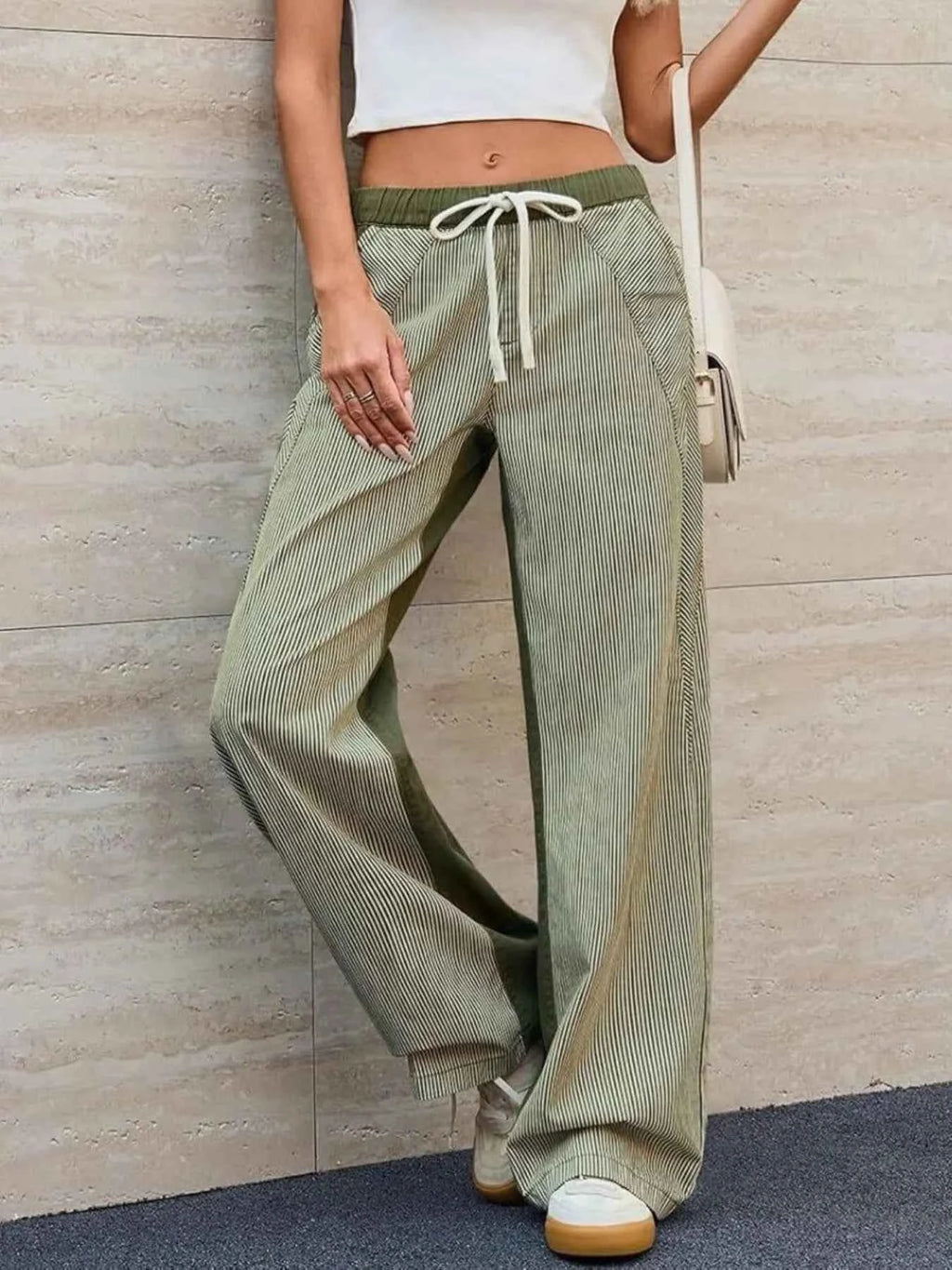 Striped Wide Leg Jeans