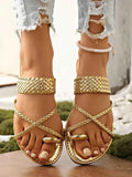 Crisscross Strap Flat Sandals