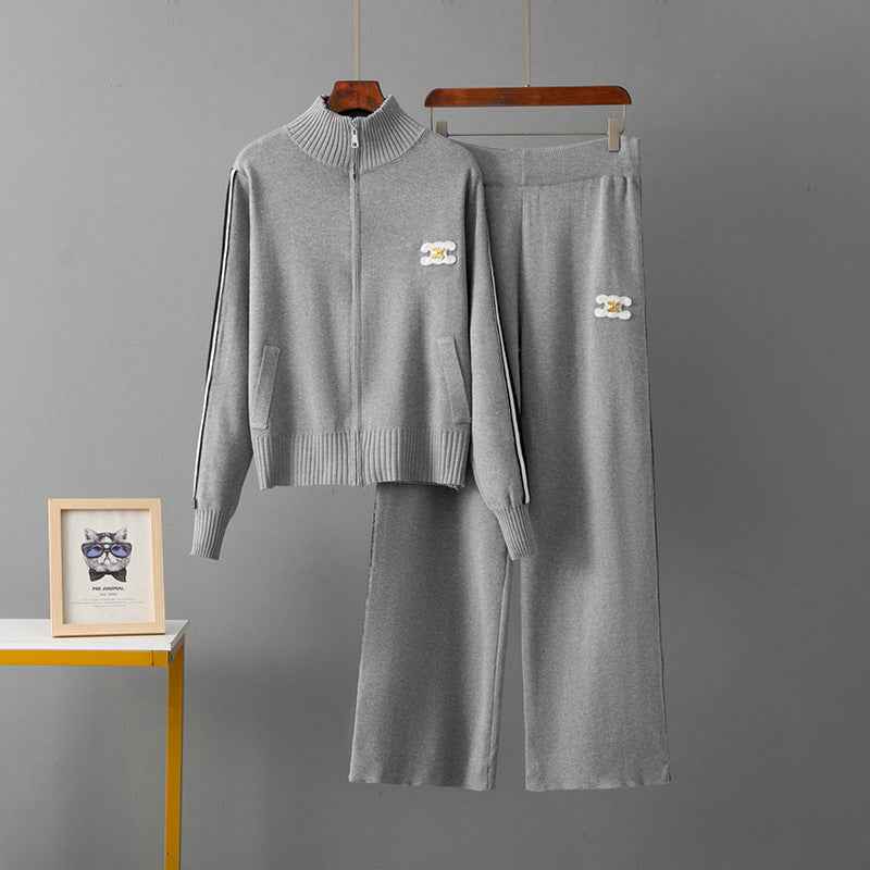 Sports suit women's zipper hoodie two-piece set