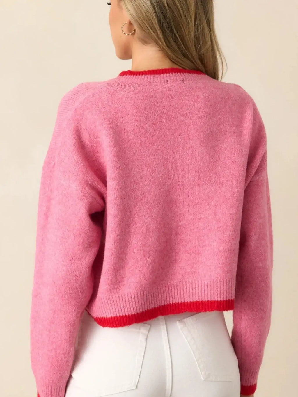 Strawberry Round Neck Long Sleeve Sweater.