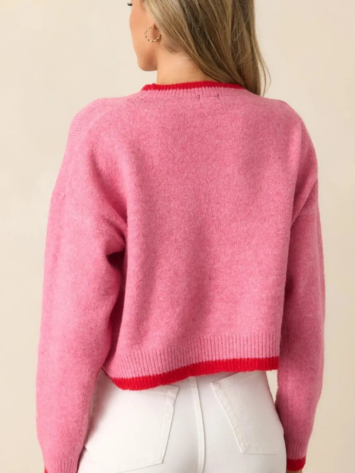 Strawberry Round Neck Long Sleeve Sweater.