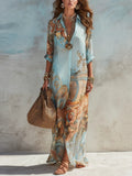 Chiffon Digital Print Fresh Vintage Flowy Women's Dress
