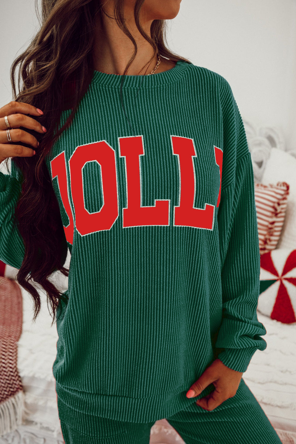 Evergreen JOLLY Corded Long Sleeve Top and Pockets Pants Set Dear-Lover Dropshipping