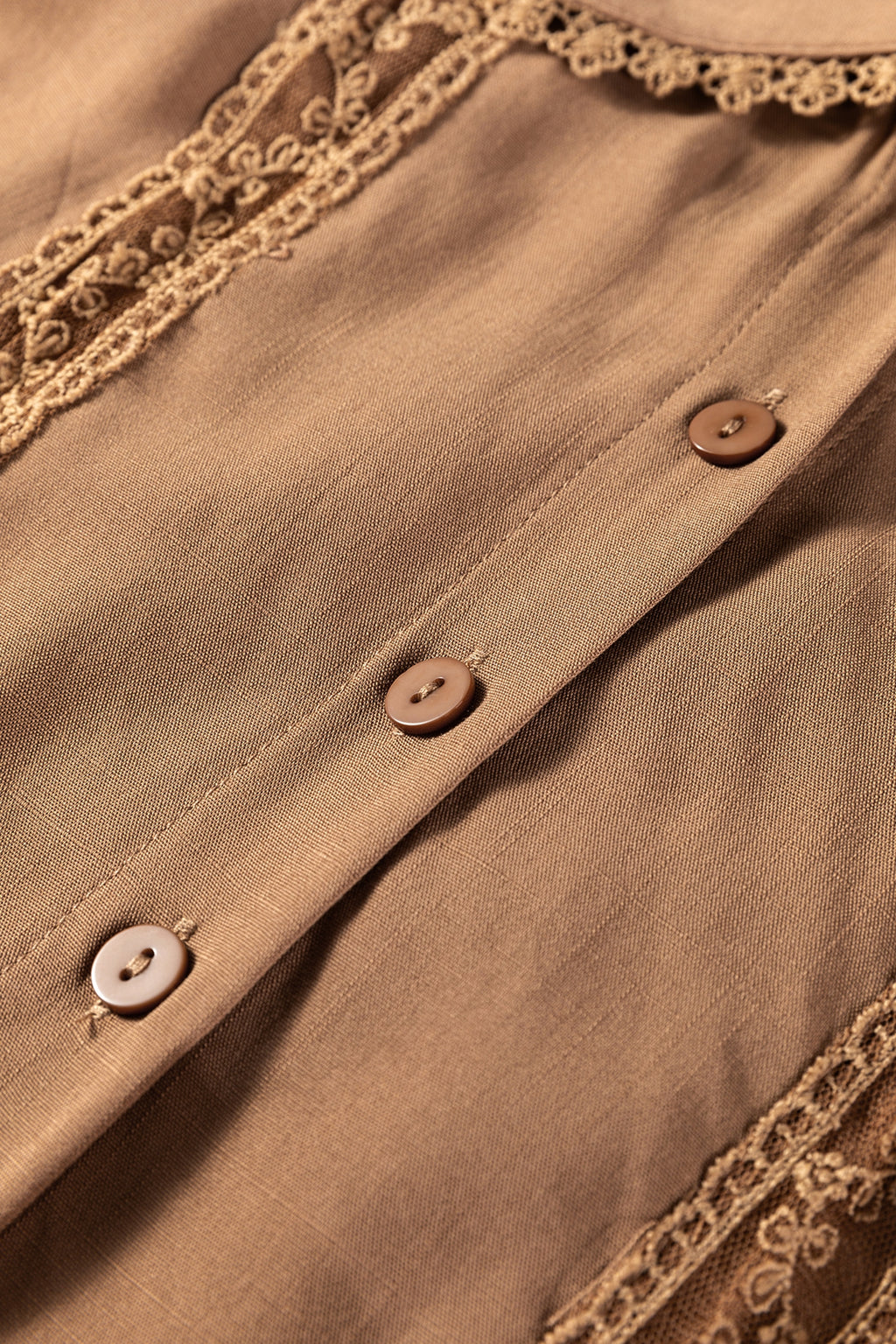 Straw Yellow Lace Trim Peter Pan Collar Long Sleeve Mini Shirt Dress Dear-Lover Dropshipping