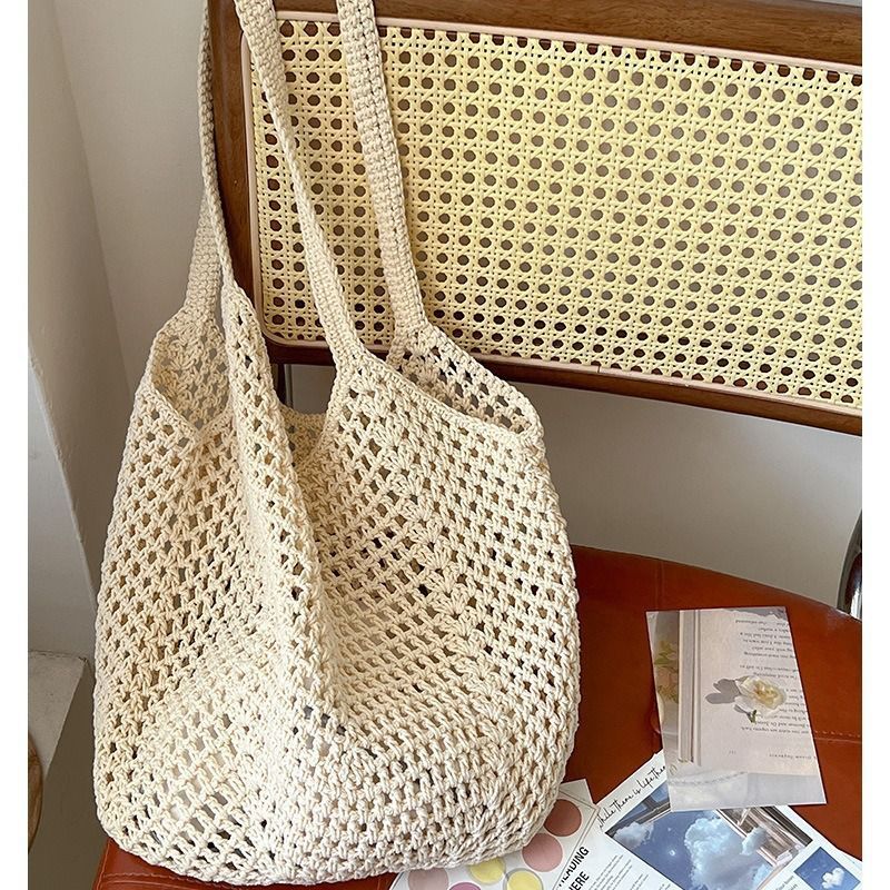 Casual Large Capacity Cotton Thread Woven Bag CJ