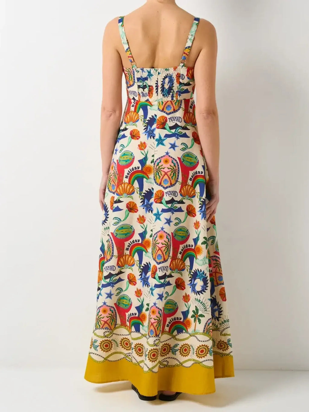Flowery Square Neck Maxi Cami Dress.