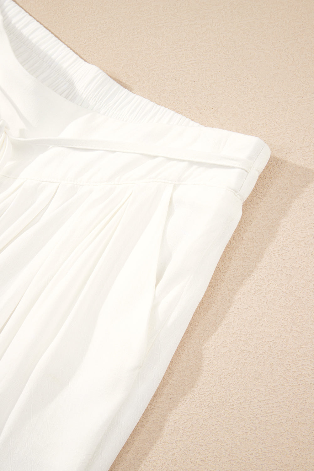 White Solid Drop Waist Pleated Wide Leg Casual Pants Dear-Lover Dropshipping