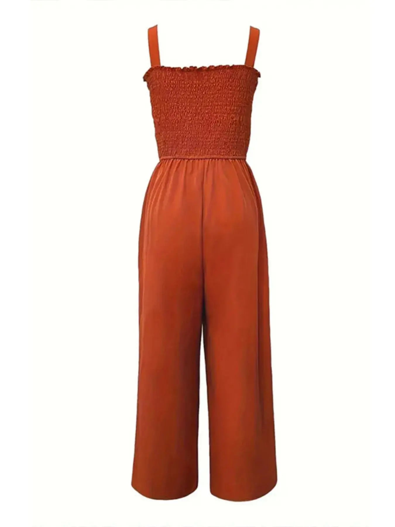 Smocked Wide Leg Jumpsuit.