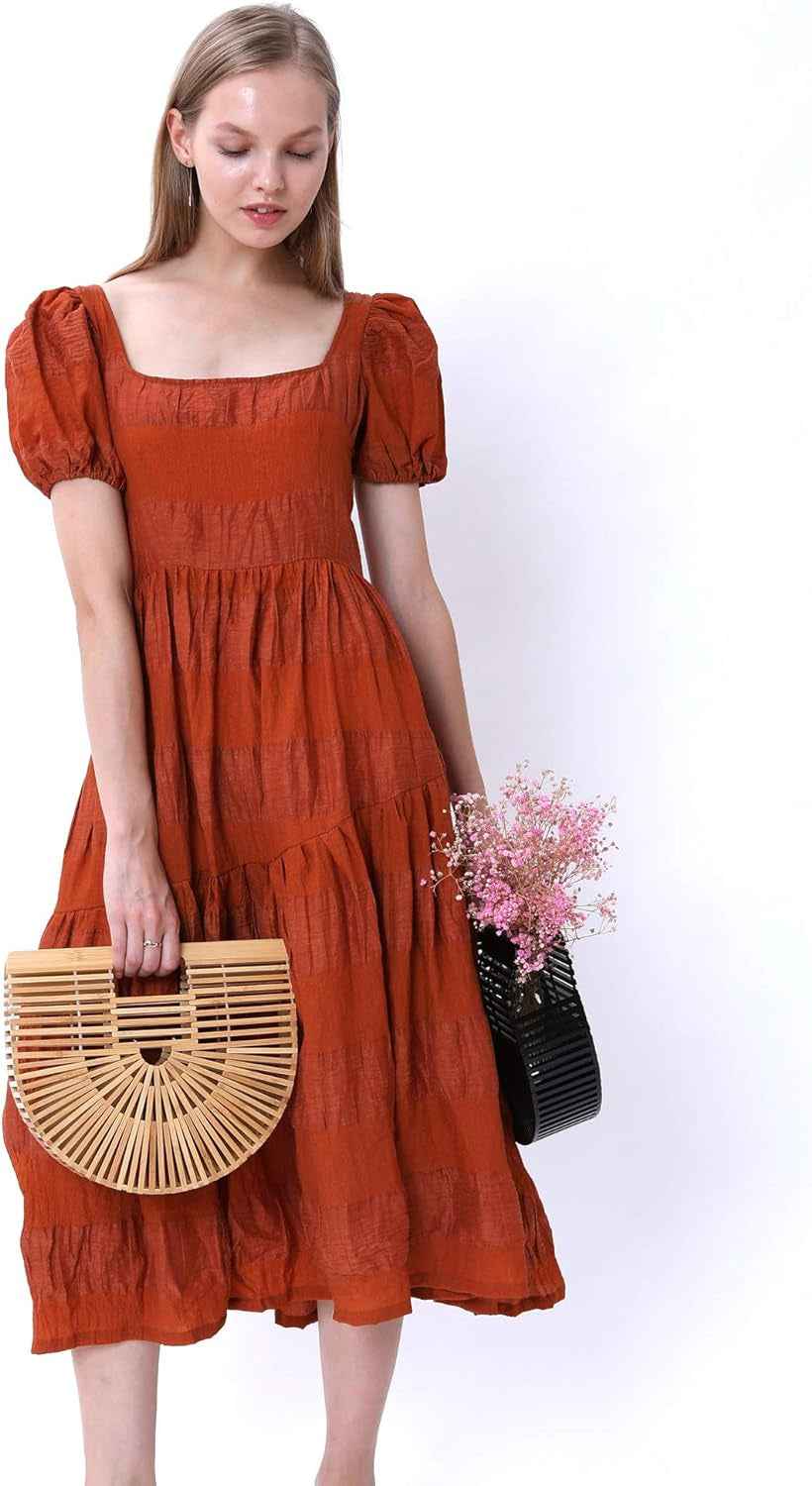 Miuco Womens Bamboo Handbag Handmade Large Tote Bag Straw Beach Bags Beach Purse Size