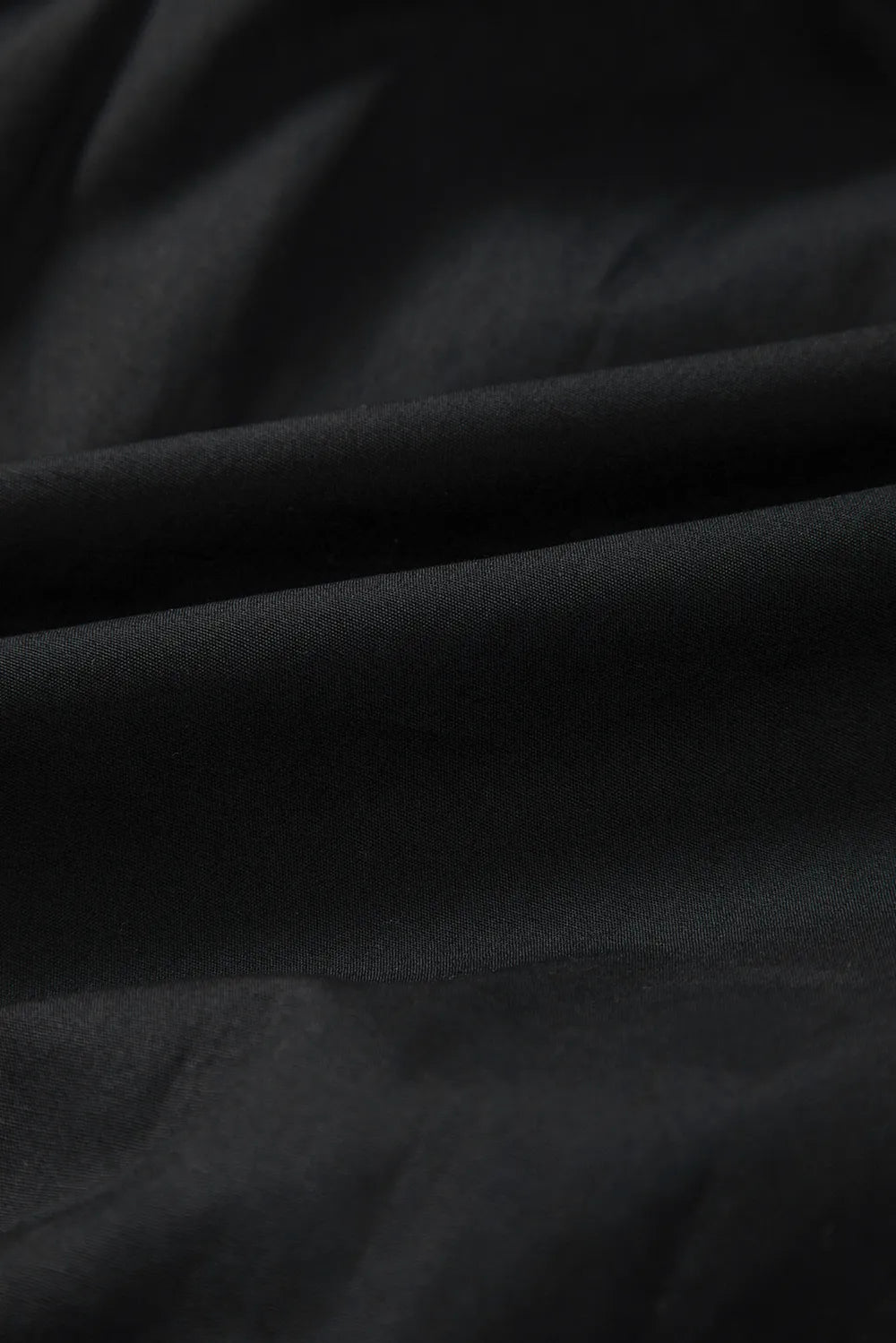 Button Down Puff Sleeve Ruffle Hem Dress.