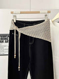Hollow-out Knitted Triangular Shawl Headscarf