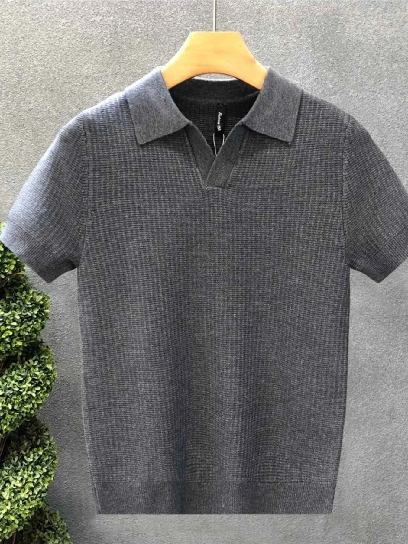 Men's Plus Size Collared Neck Short Sleeve Polo