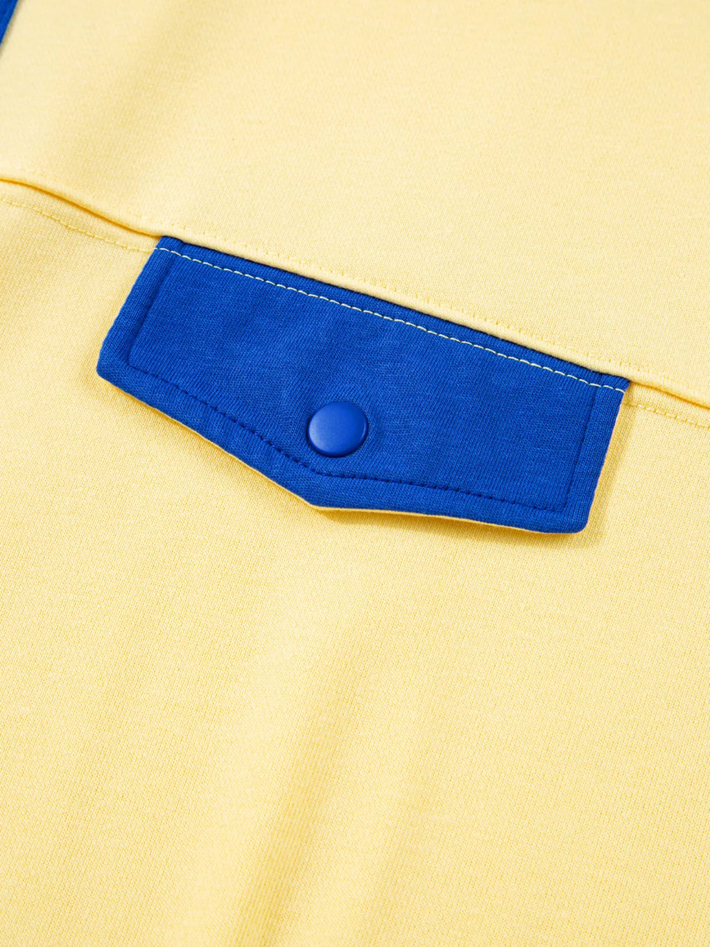 Color Block Patchwork Half Button Top and Shorts 2pcs Set.