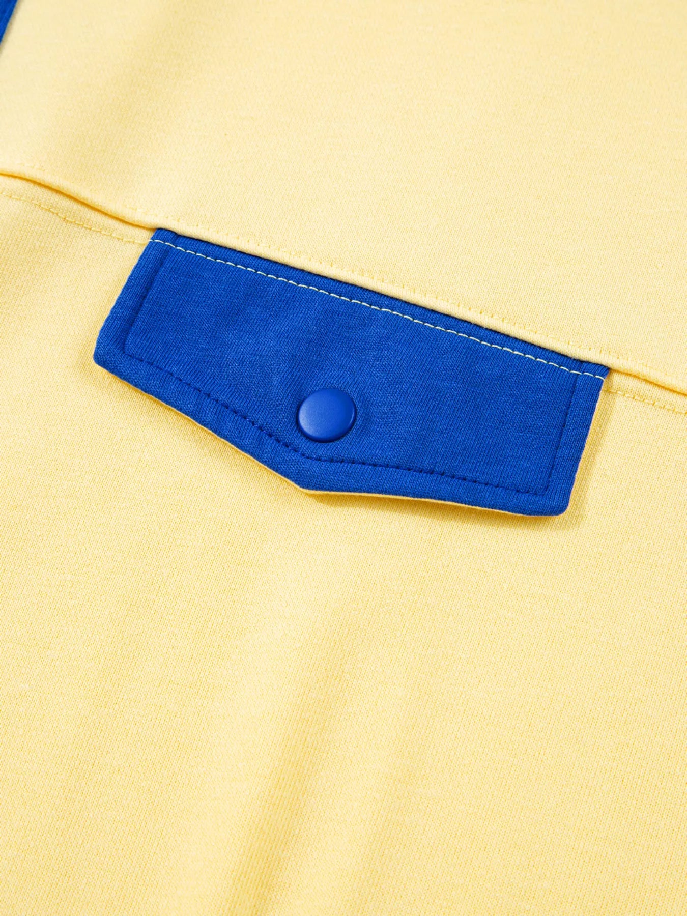 Color Block Patchwork Half Button Top and Shorts 2pcs Set.