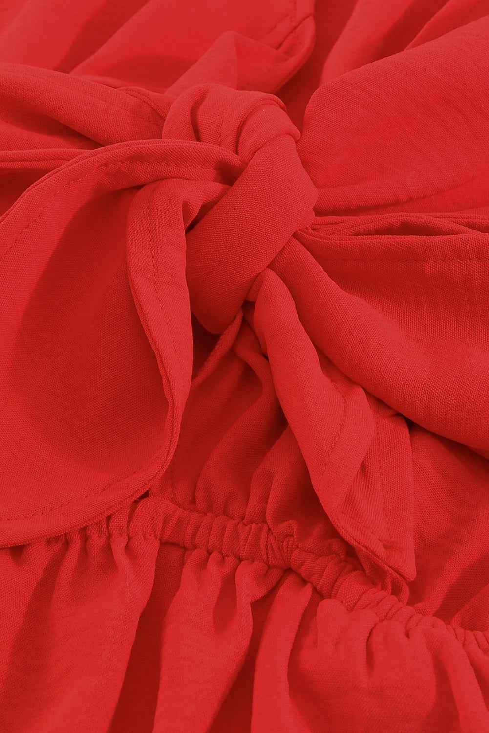 Tied Flounce Sleeve Plunge Romper