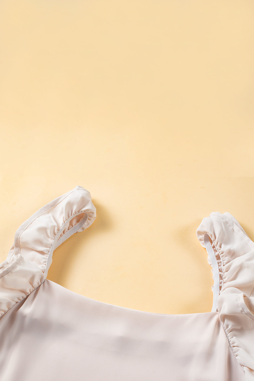 Oatmeal Solid Ruffle Trim Sleeveless Top Dear-Lover Dropshipping