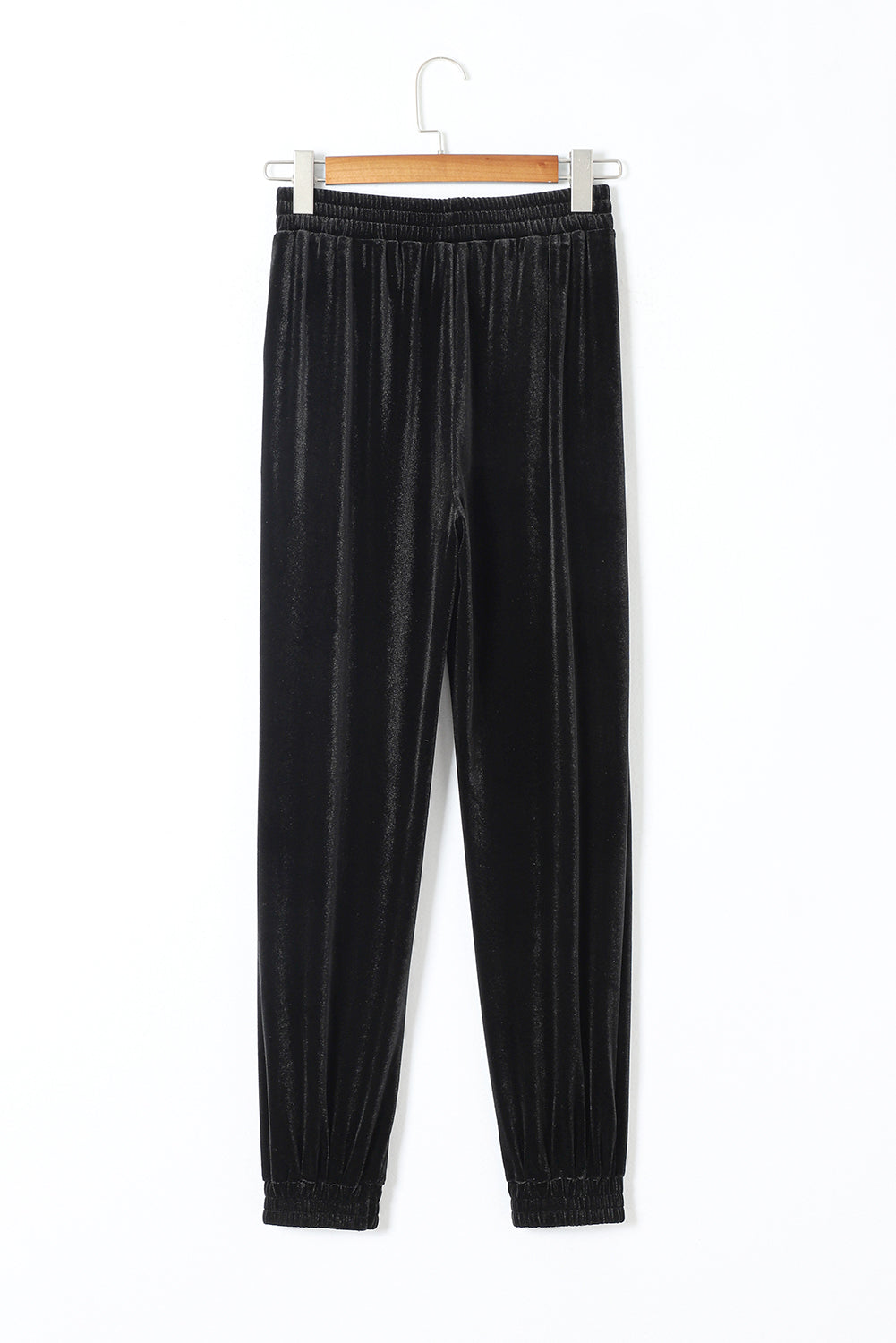 Black Solid Velvet Jogger Pants Dear-Lover Dropshipping