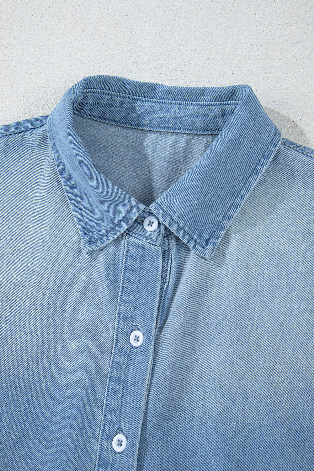 Beau Blue Risen Medium Washed Denim Shirt Dress Dear-Lover Dropshipping