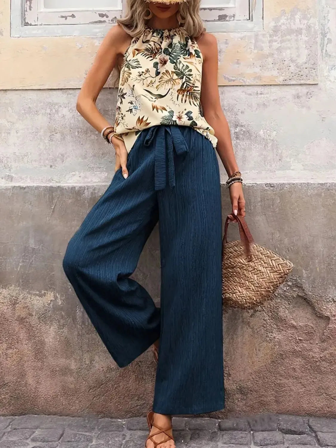 Tank Top and Wide Leg Pants Set - CHIC TB