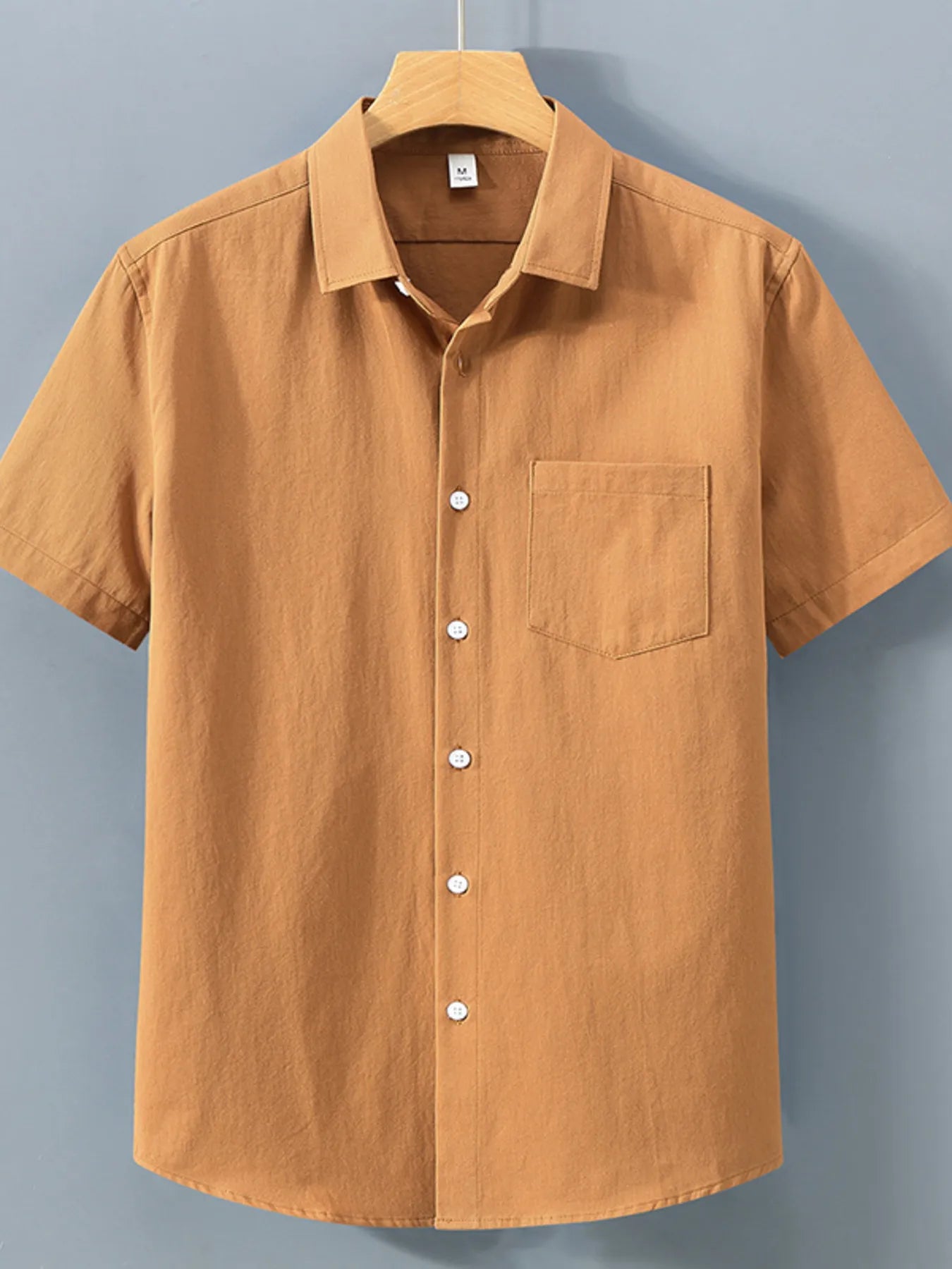Men's Plus Size Button Up Short Sleeve Shirt.