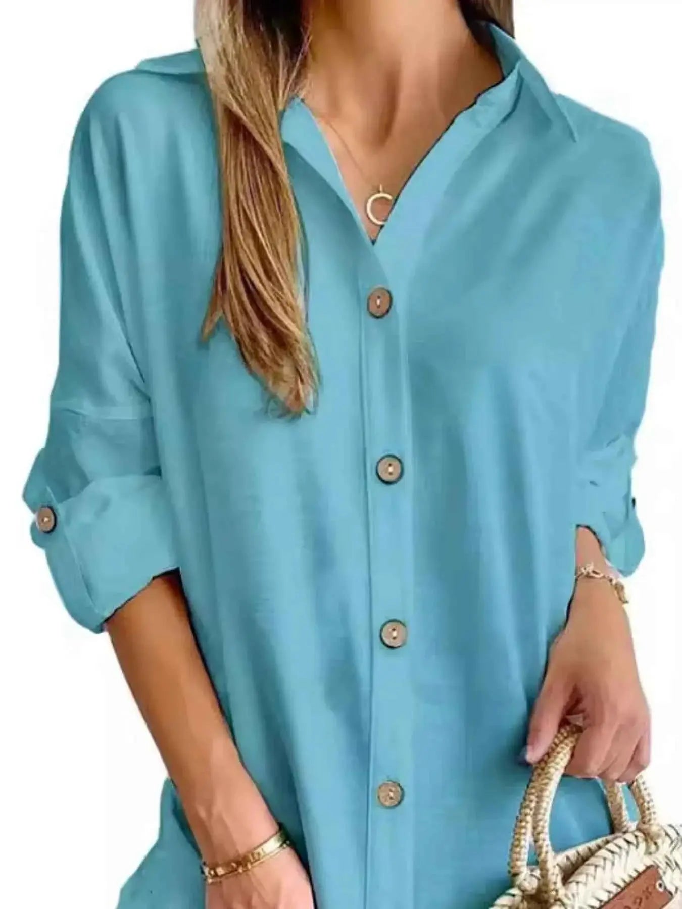 Button Down Long Sleeve Shirt Dress.