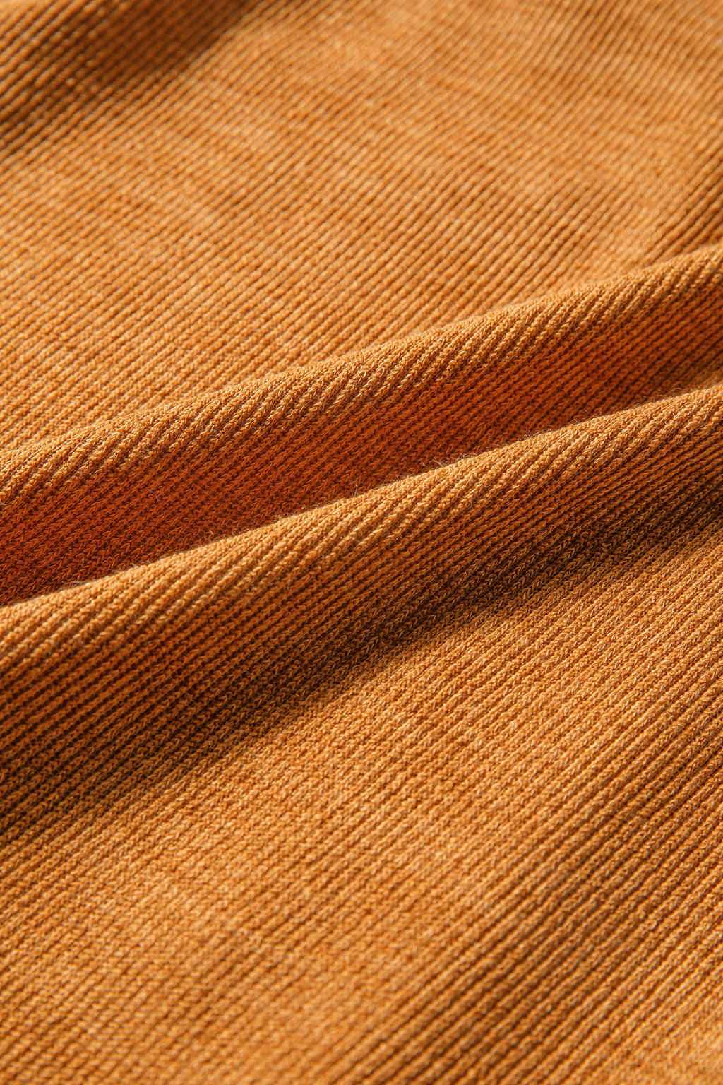 Russet Orange Flap Pocket Textured Knit Solid Color Casual Shacket Dear-Lover Dropshipping