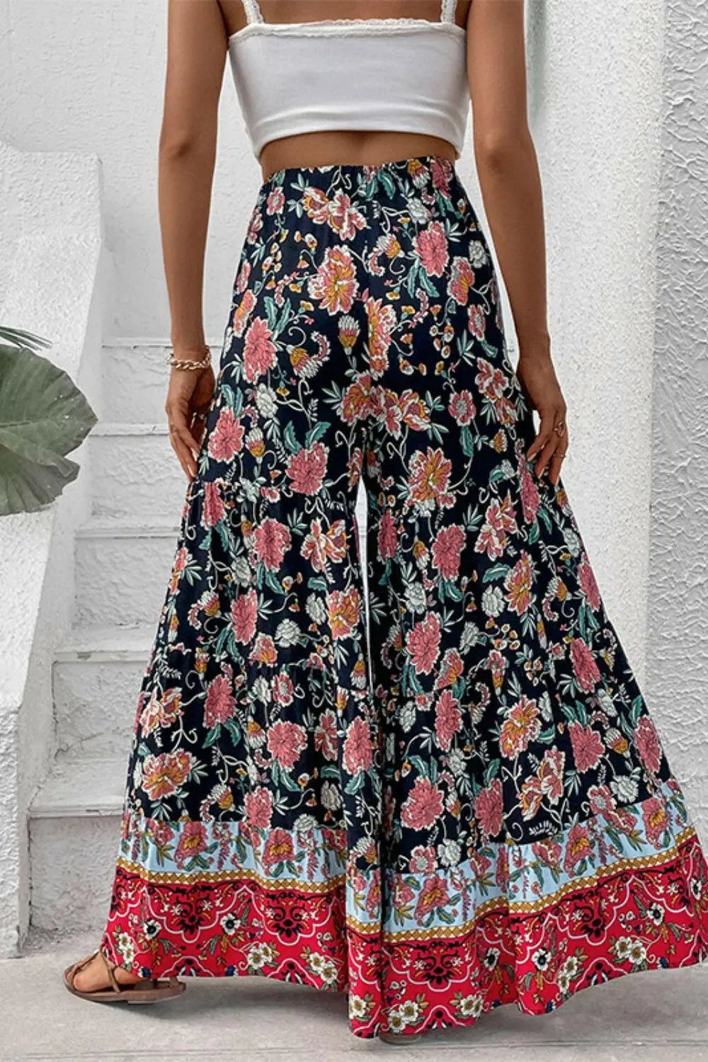 Perfee Floral High Waist Palazzo Pants.