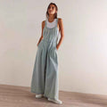 Denim Pocket Loose Wide Leg Overalls