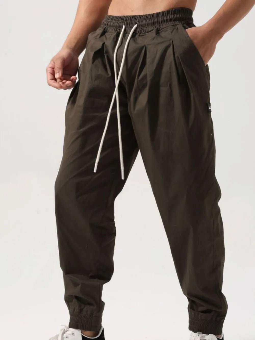 Men's Plus Size Drawstring Pocketed Active Pants.