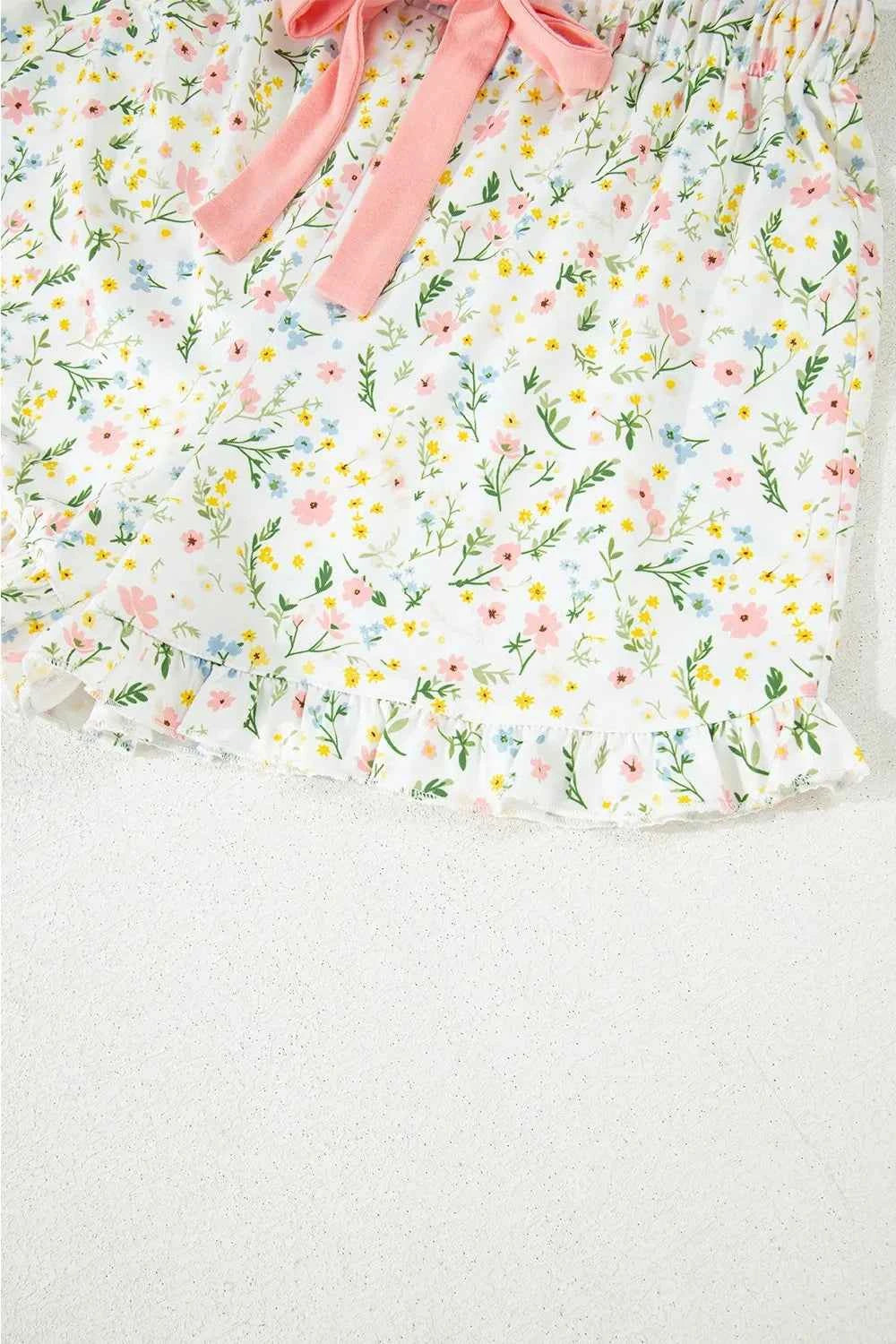 Button Up Short Sleeve Top and Shorts Lounge Set