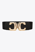 Zinc Alloy Buckle Elastic Wide Belt.