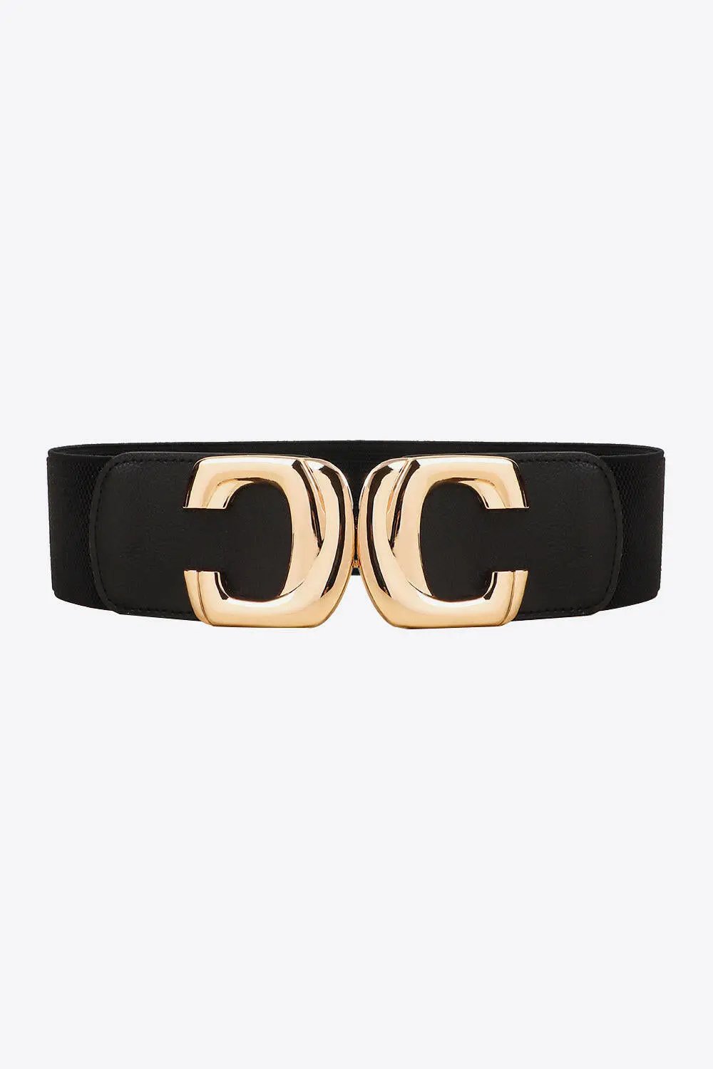 Zinc Alloy Buckle Elastic Wide Belt.