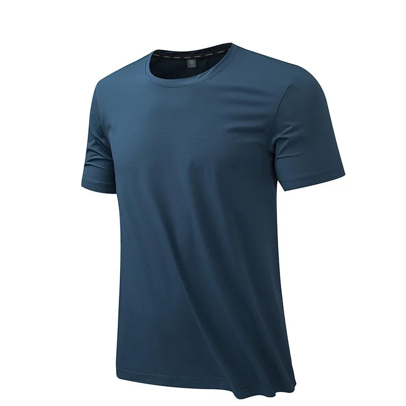 Men's Plus Size Quick-Dry Round Neck Athletic T-Shirt.