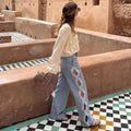 High-waisted Straight-leg Denim Jeans For Women