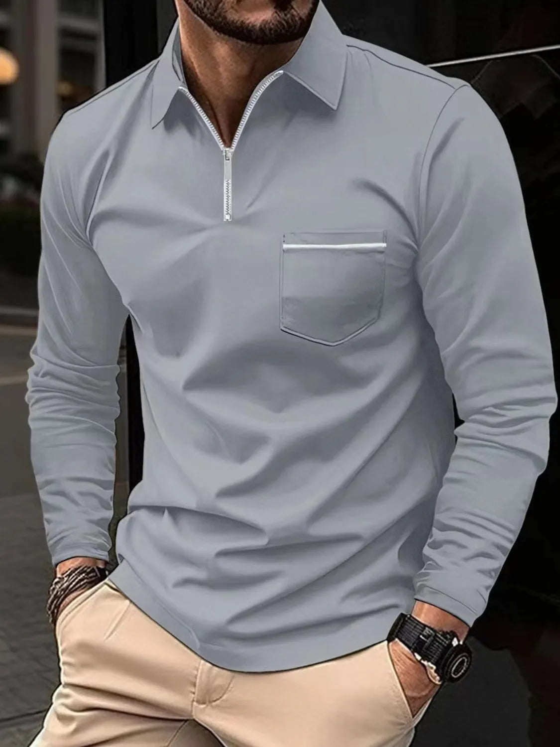 Miami Men's Long Sleeve Polo Plus Size.