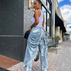 Women's High-Waist Pleated Straight-Leg Jeans — Brushed Edge Streetwear Denim