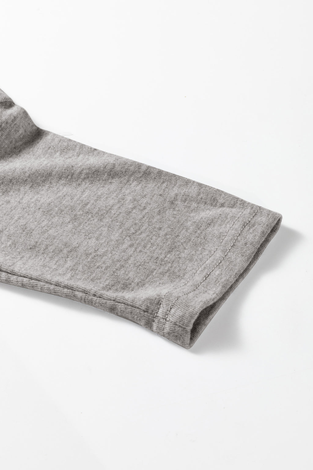 Light Grey Solid Color Extended Cuffs Long Sleeve Top